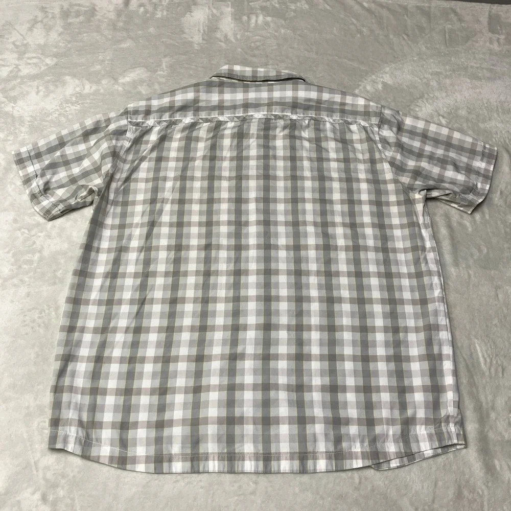 Patagonia Button Up Shirt Snap Front Plaid Double Pocket Hiking Camp Mens Large
